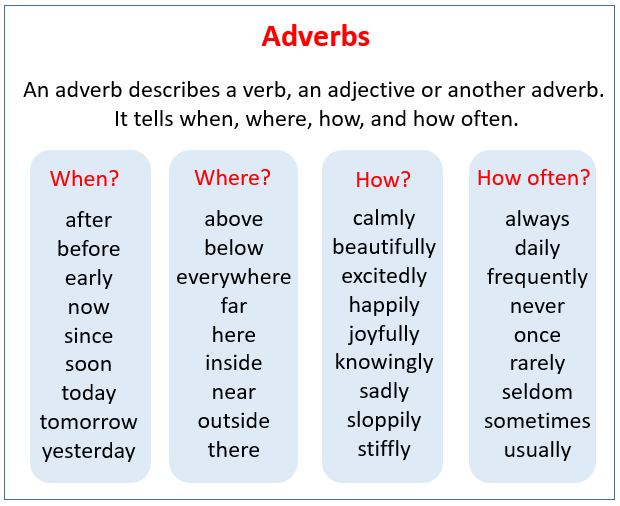 What Is Example Of Adverb