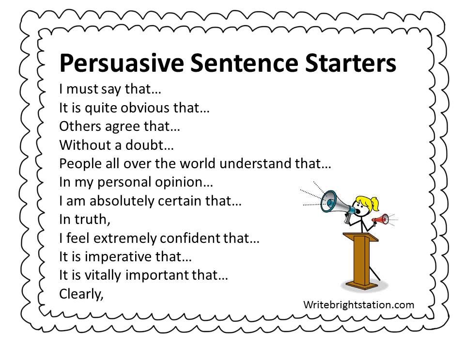 starting sentences for argumentative essays