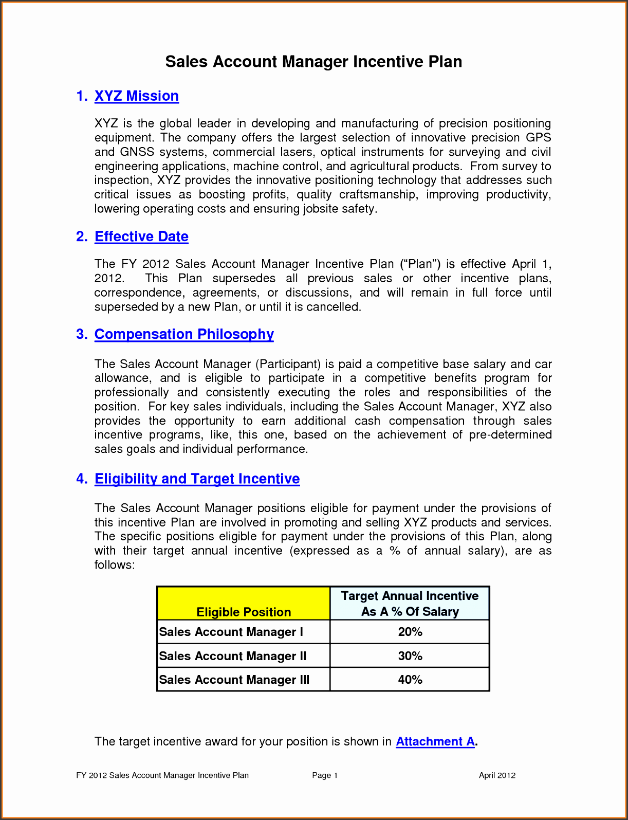 sales information package example format template