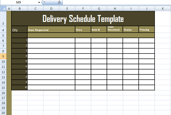 example schedule machinery changing project management