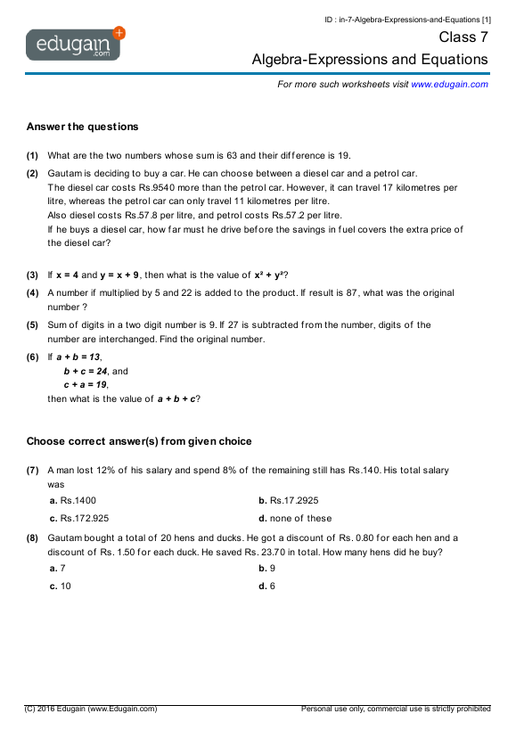 naplan year 3 example test answers