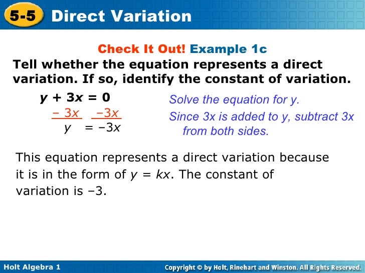 an example of direct variation