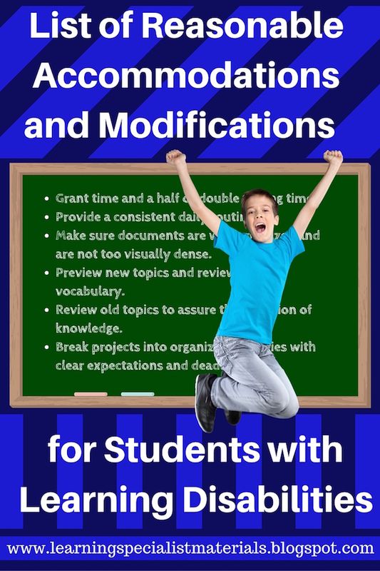 example of modifications for special needs students