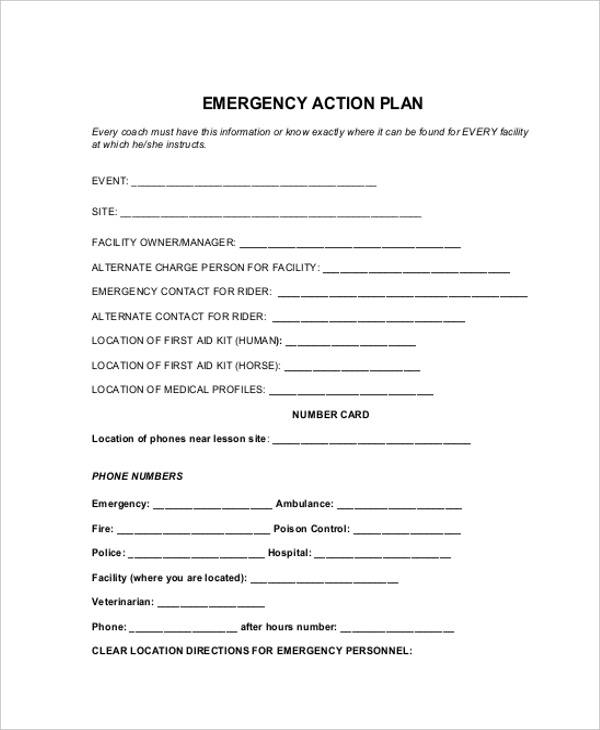 emergency action plan example for athletics