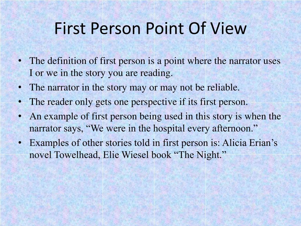 narrative essay first person point view