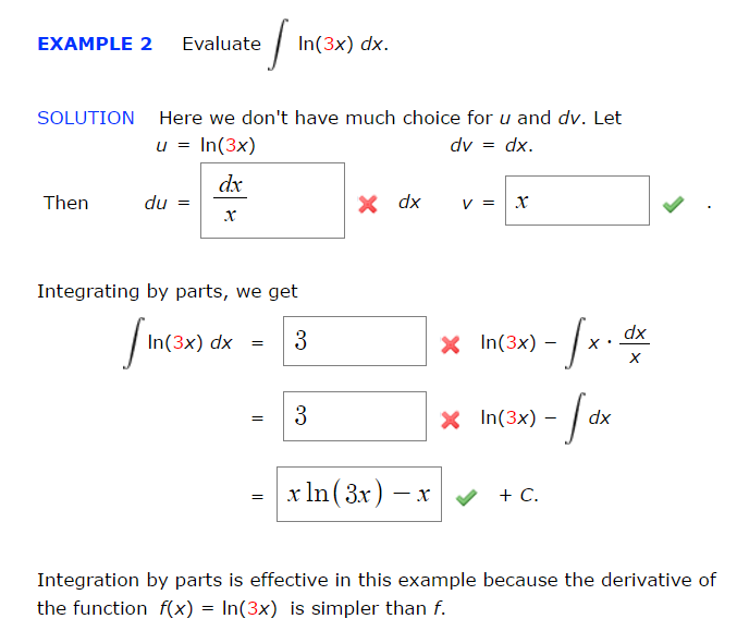 integration by parts example problems