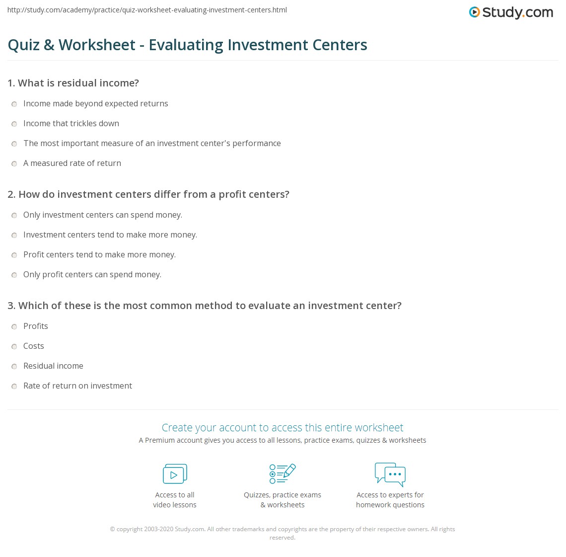 residual income valuation model example