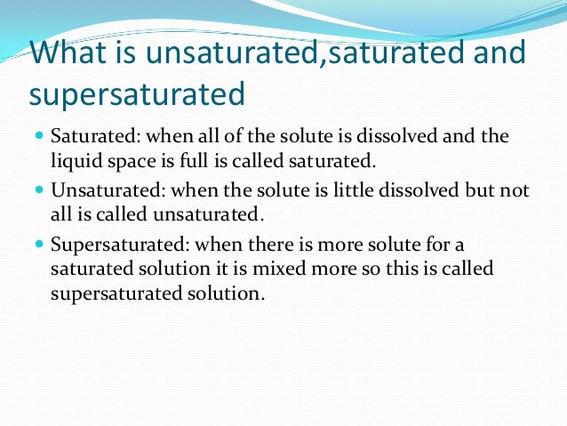 saturated solution definition chemistry example